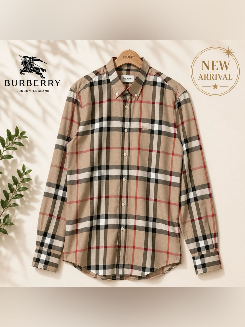 🤎 Men’s Nova Check Button-Down Shirt | Long Sleeve | Classic Luxury 🤎